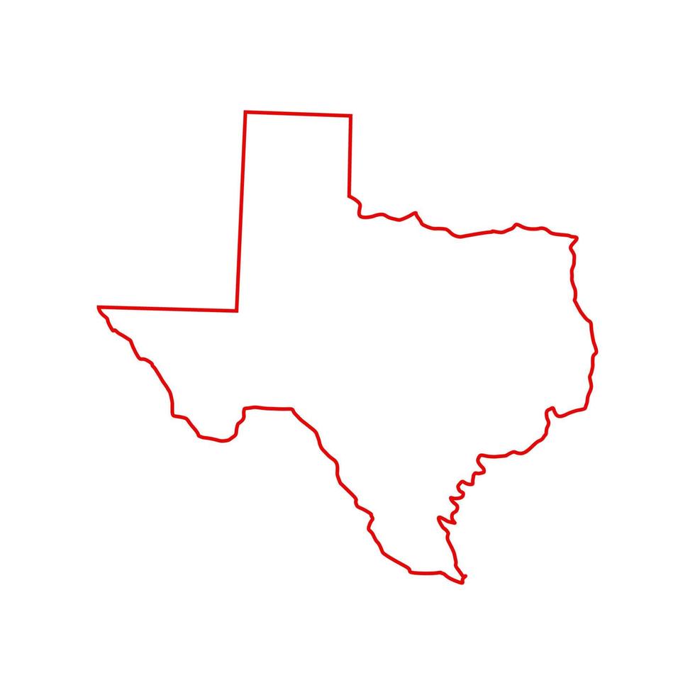 Texas-Karte auf weißem Hintergrund vektor