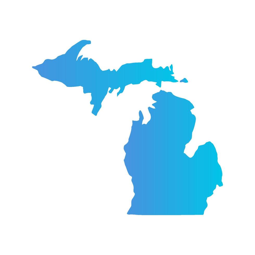Michigan-Karte auf weißem Hintergrund vektor