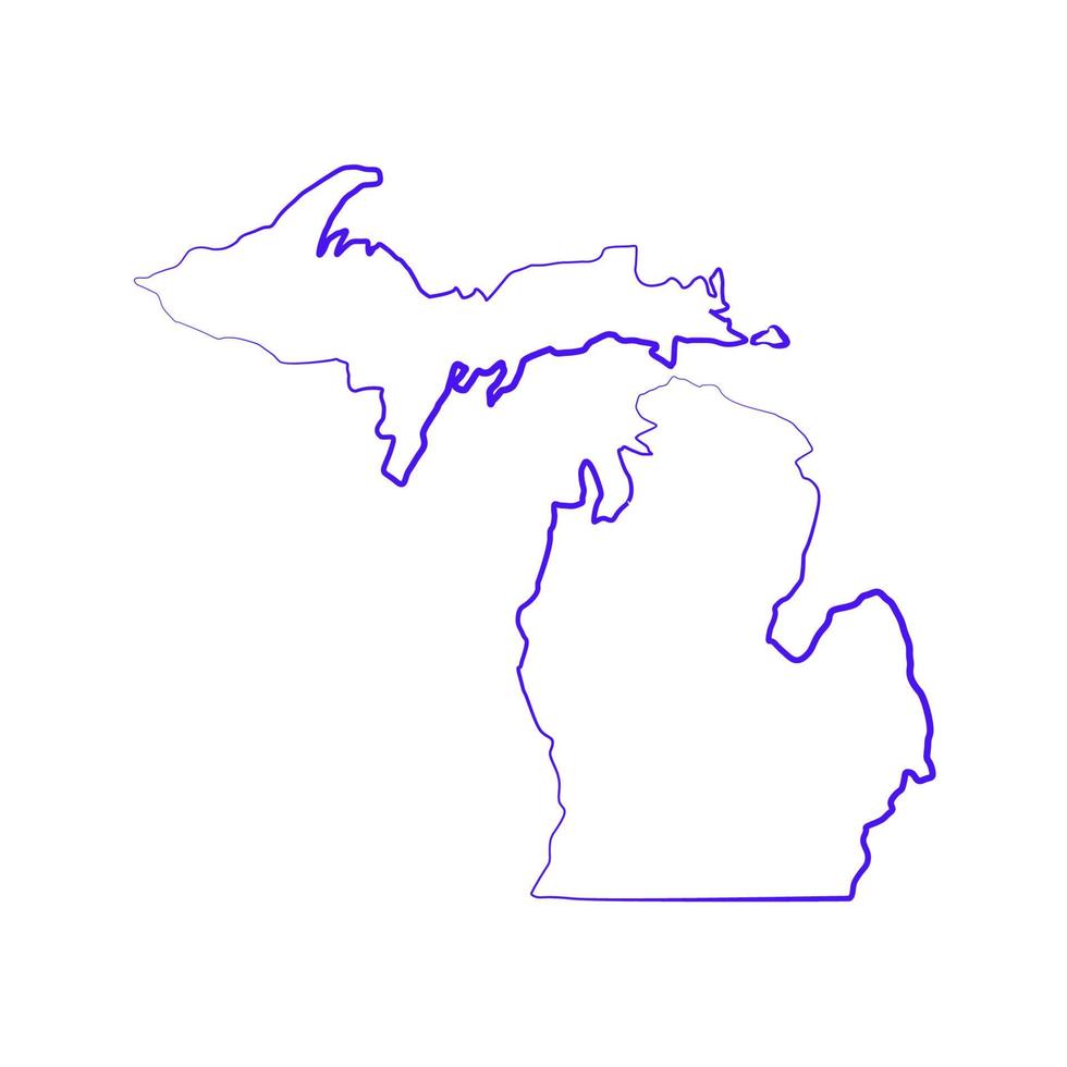 Michigan-Karte auf weißem Hintergrund vektor