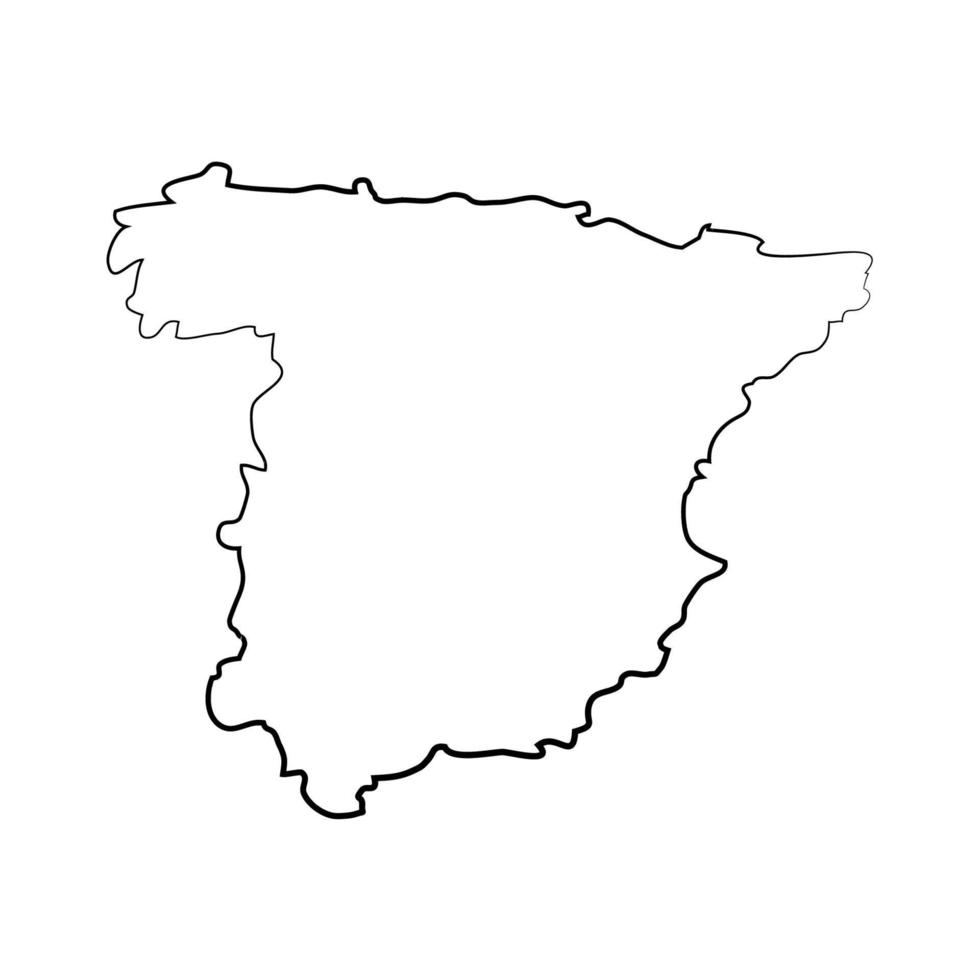 spanien karta på vit bakgrund vektor