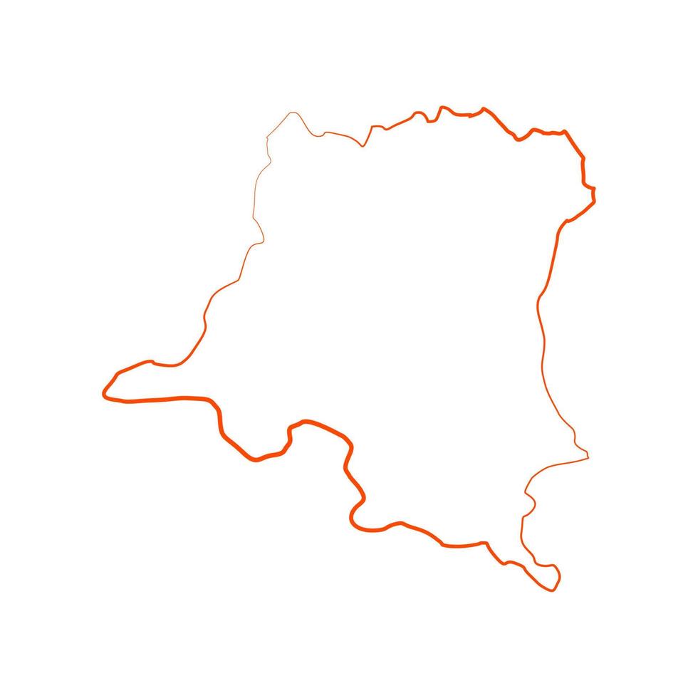 Kongo-Karte auf weißem Hintergrund vektor