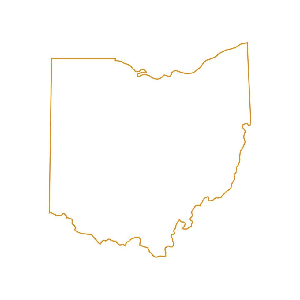 Ohio-Karte auf weißem Hintergrund vektor
