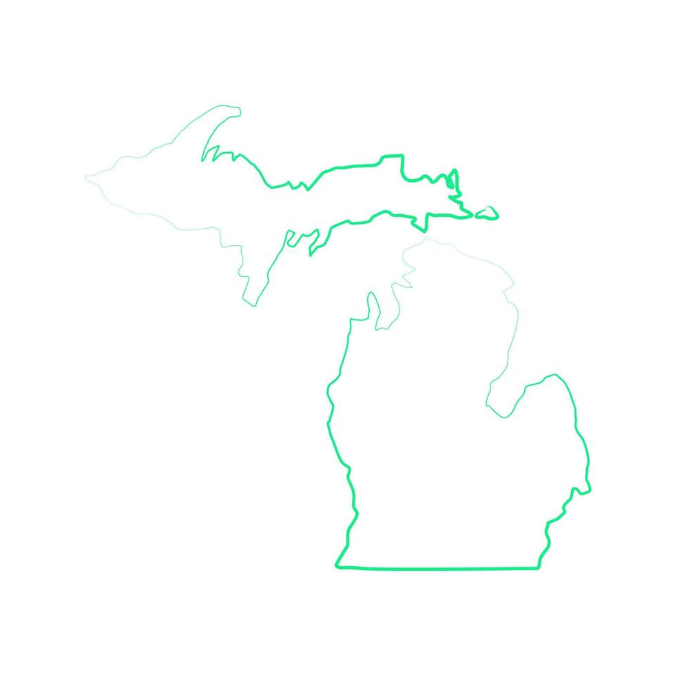 Michigan-Karte auf weißem Hintergrund vektor