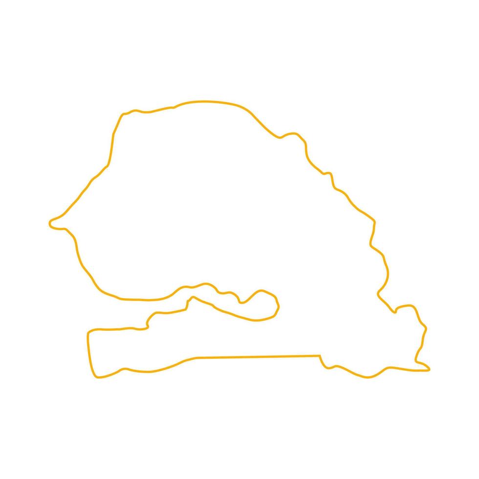 Senegal-Karte auf weißem Hintergrund vektor
