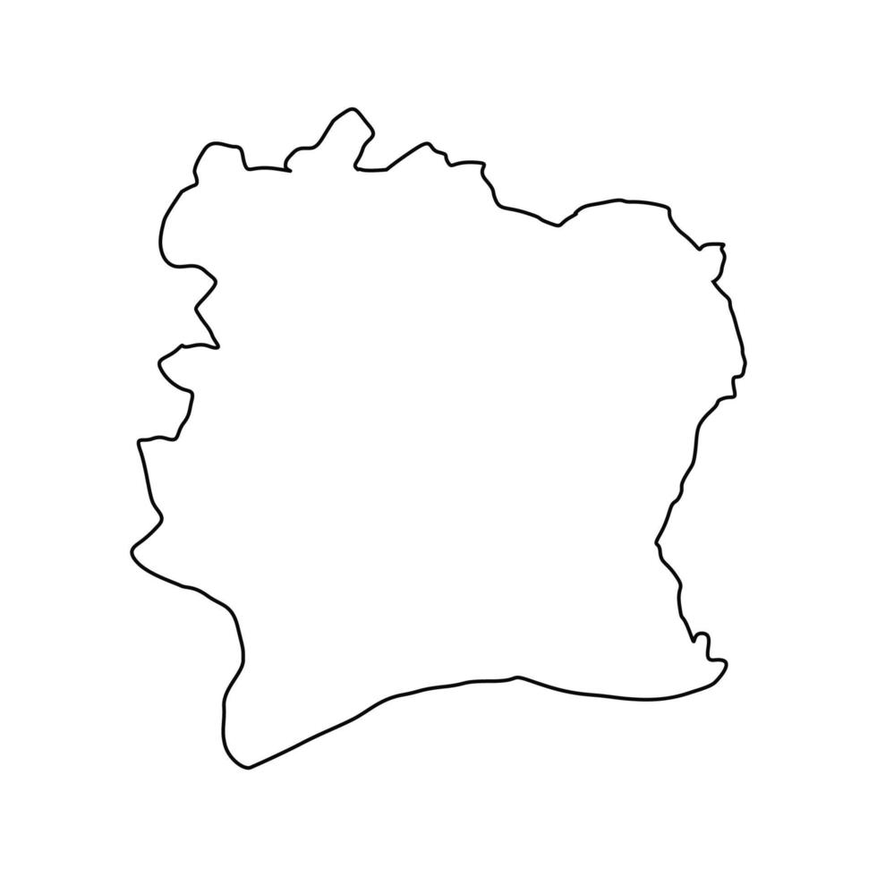 elfenbenskusten karta på vit bakgrund vektor
