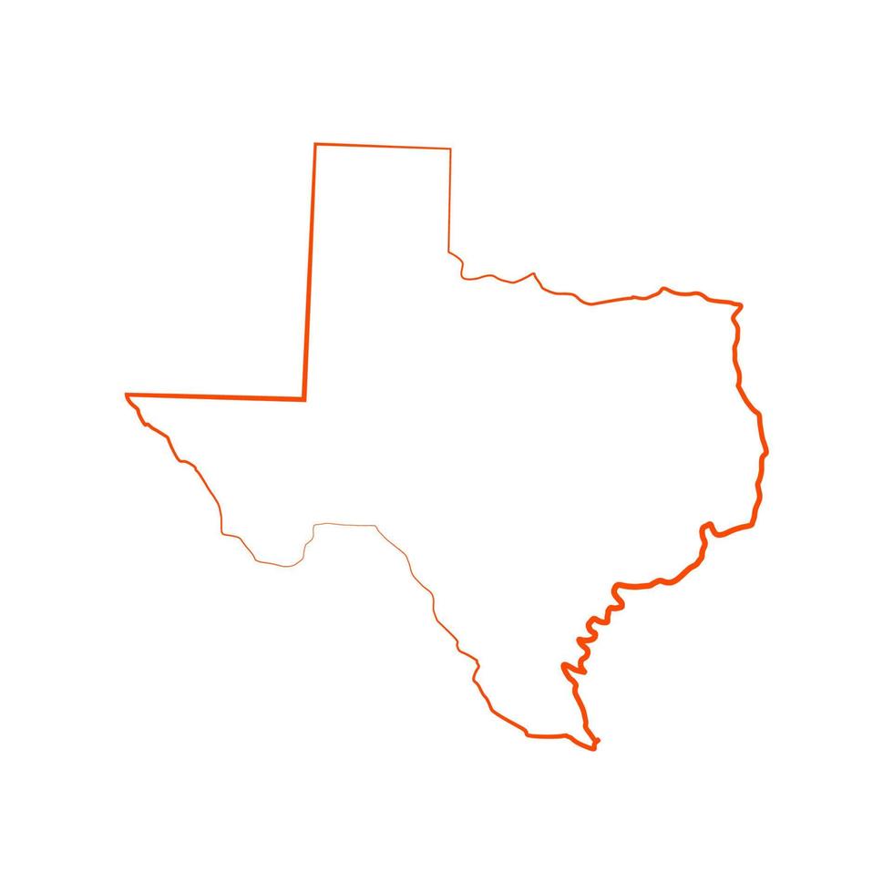 texas karta på vit bakgrund vektor