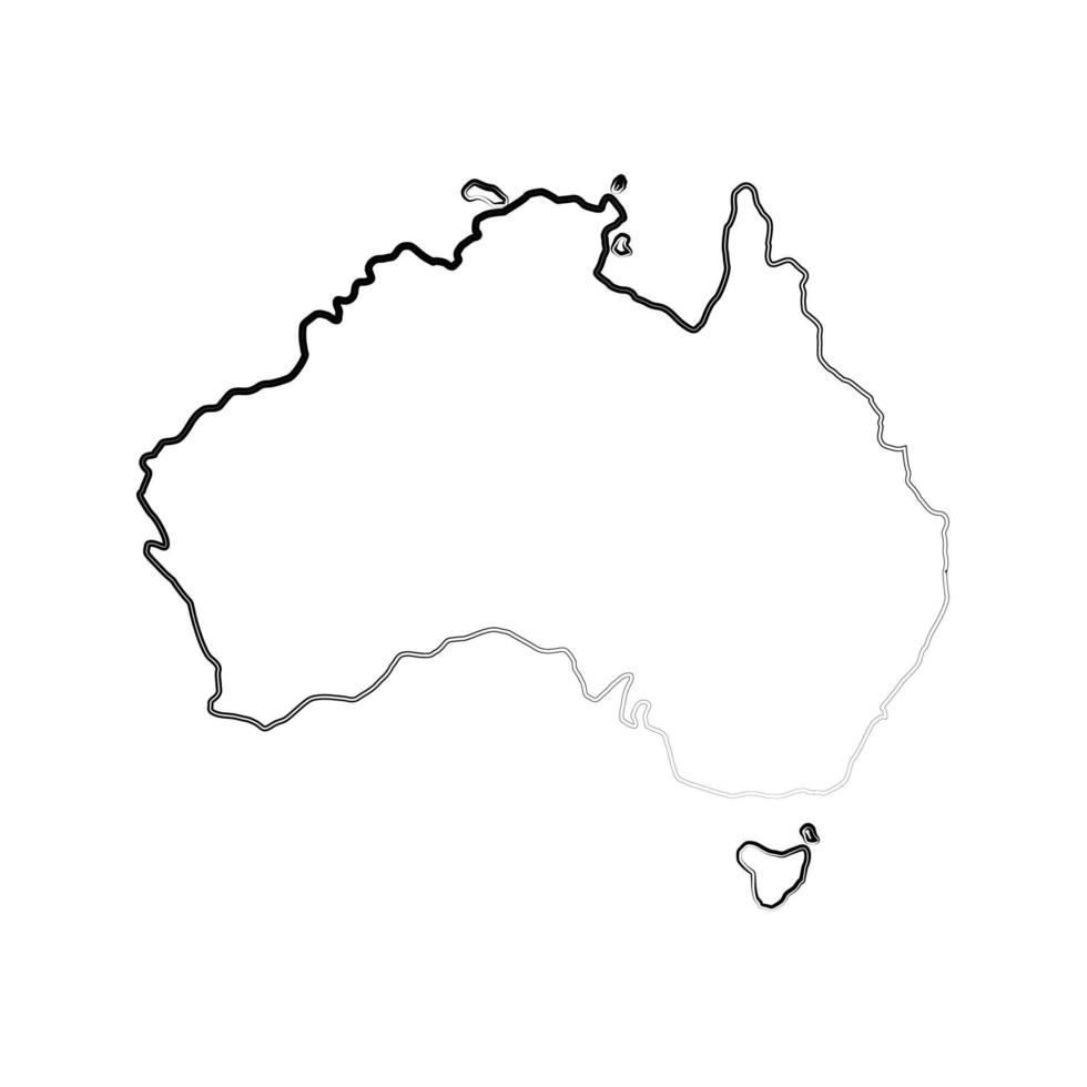 Australien-Karte auf weißem Hintergrund vektor