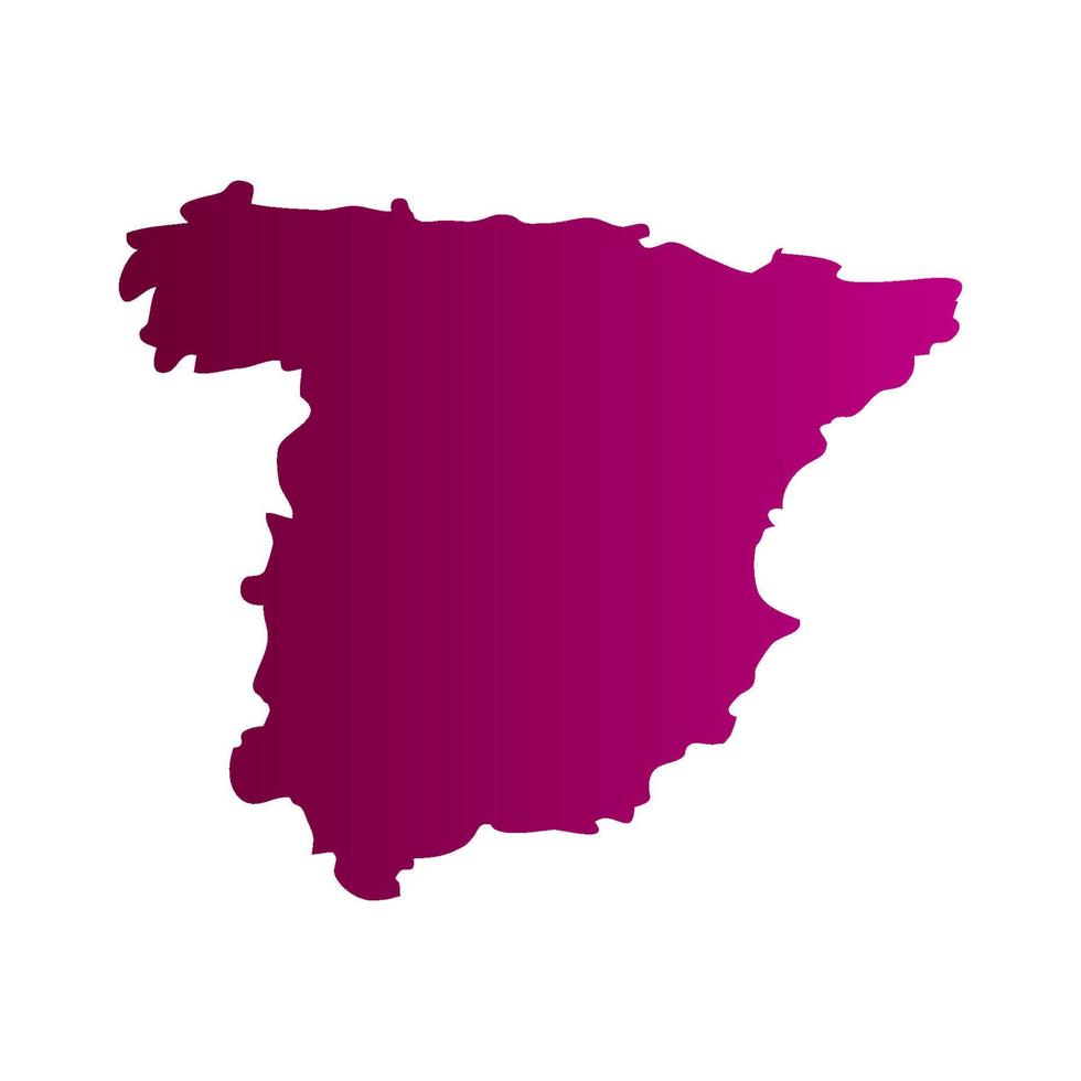 Spanien-Karte auf weißem Hintergrund vektor