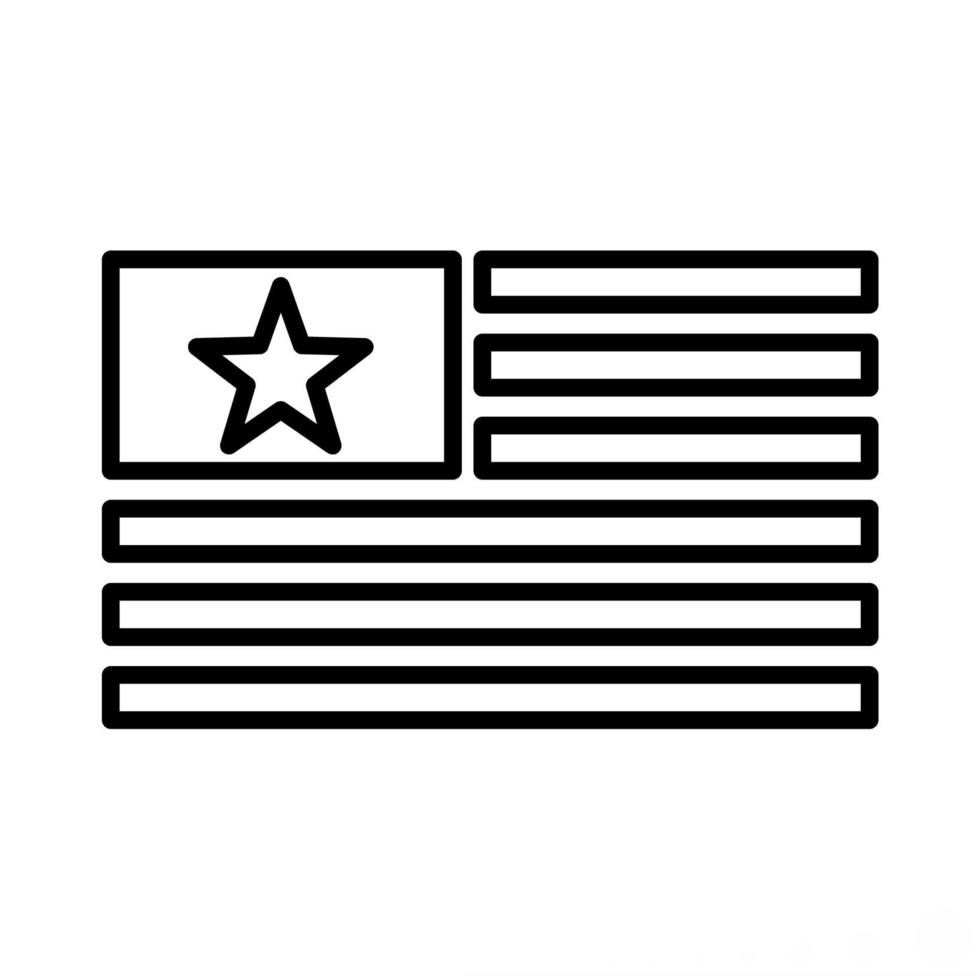 Symbol für den Unabhängigkeitstag der USA-Flagge im Linienstil vektor