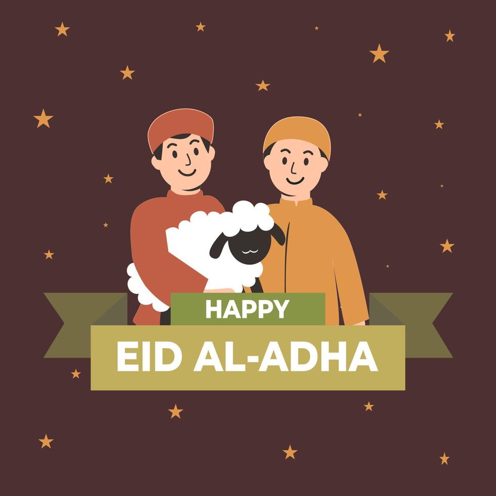 glad eid al-adha firande affisch vektor