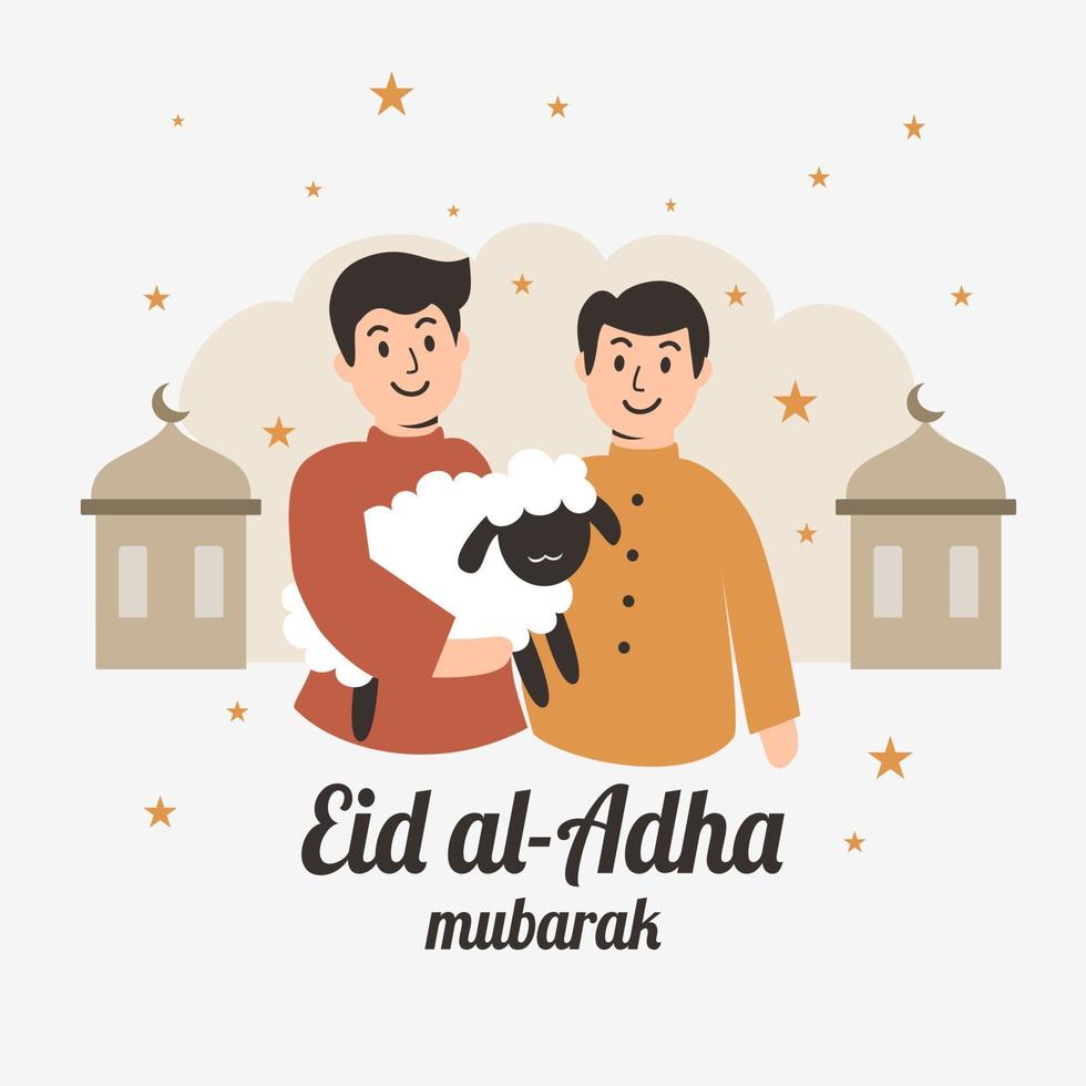 glad eid al-adha firande affisch vektor