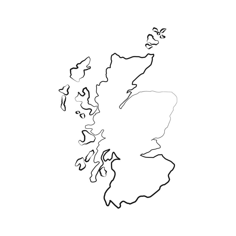 Skottland karta på vit bakgrund vektor