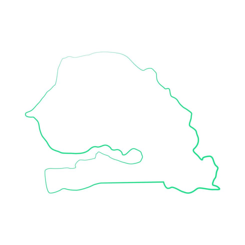 Senegal-Karte auf weißem Hintergrund vektor