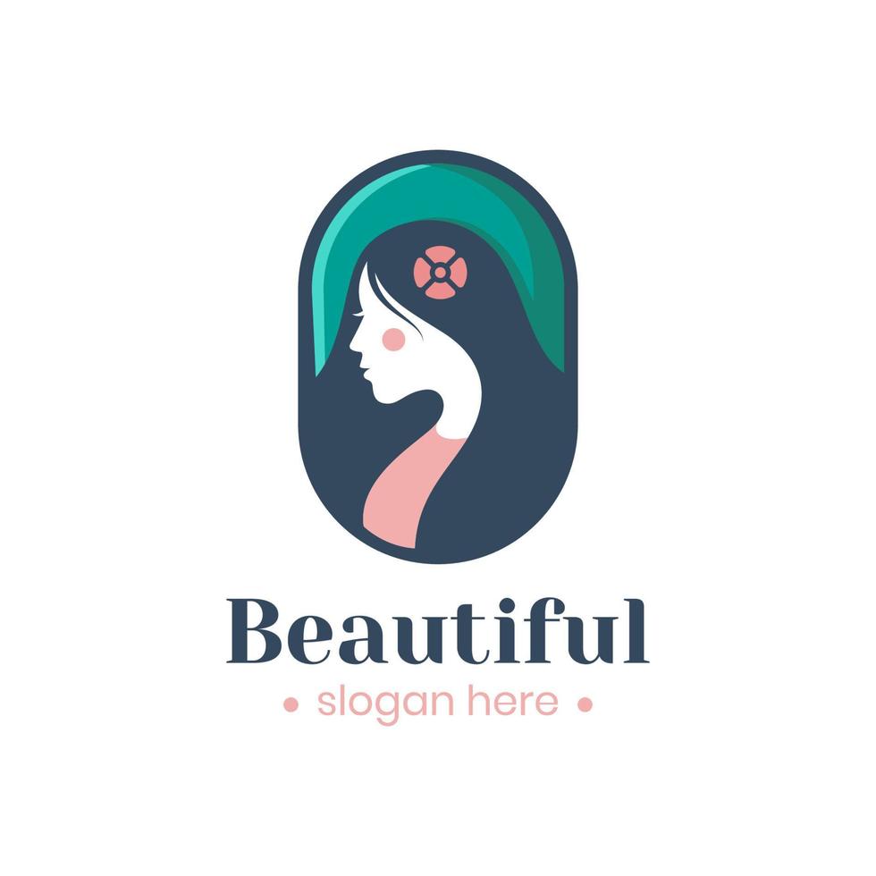 kreatives logo-abzeichen des schönheitsfrauensymbols kann verwendet werden kosmetik, salon, spa, hautpflege vektor