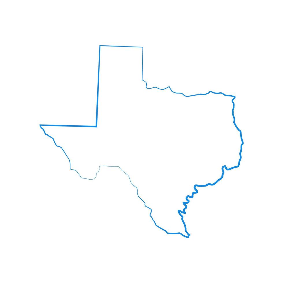 Texas-Karte auf weißem Hintergrund vektor