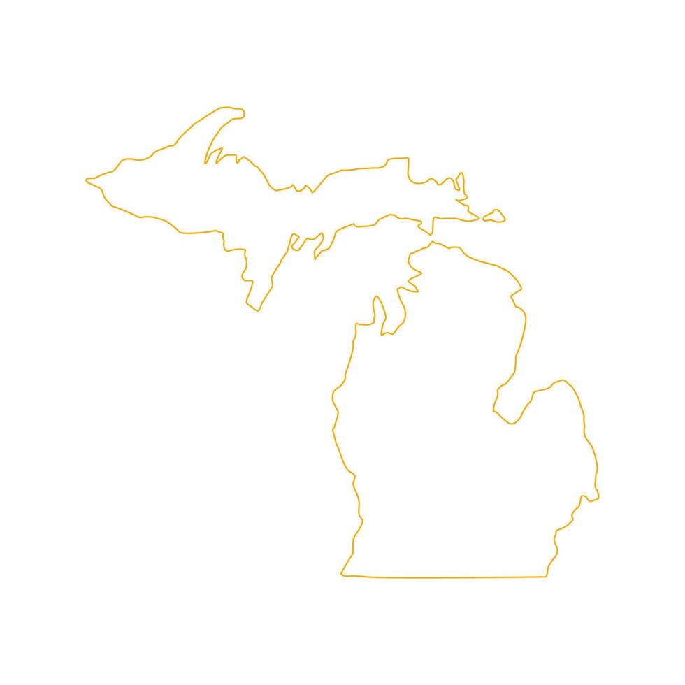 Michigan-Karte auf weißem Hintergrund vektor