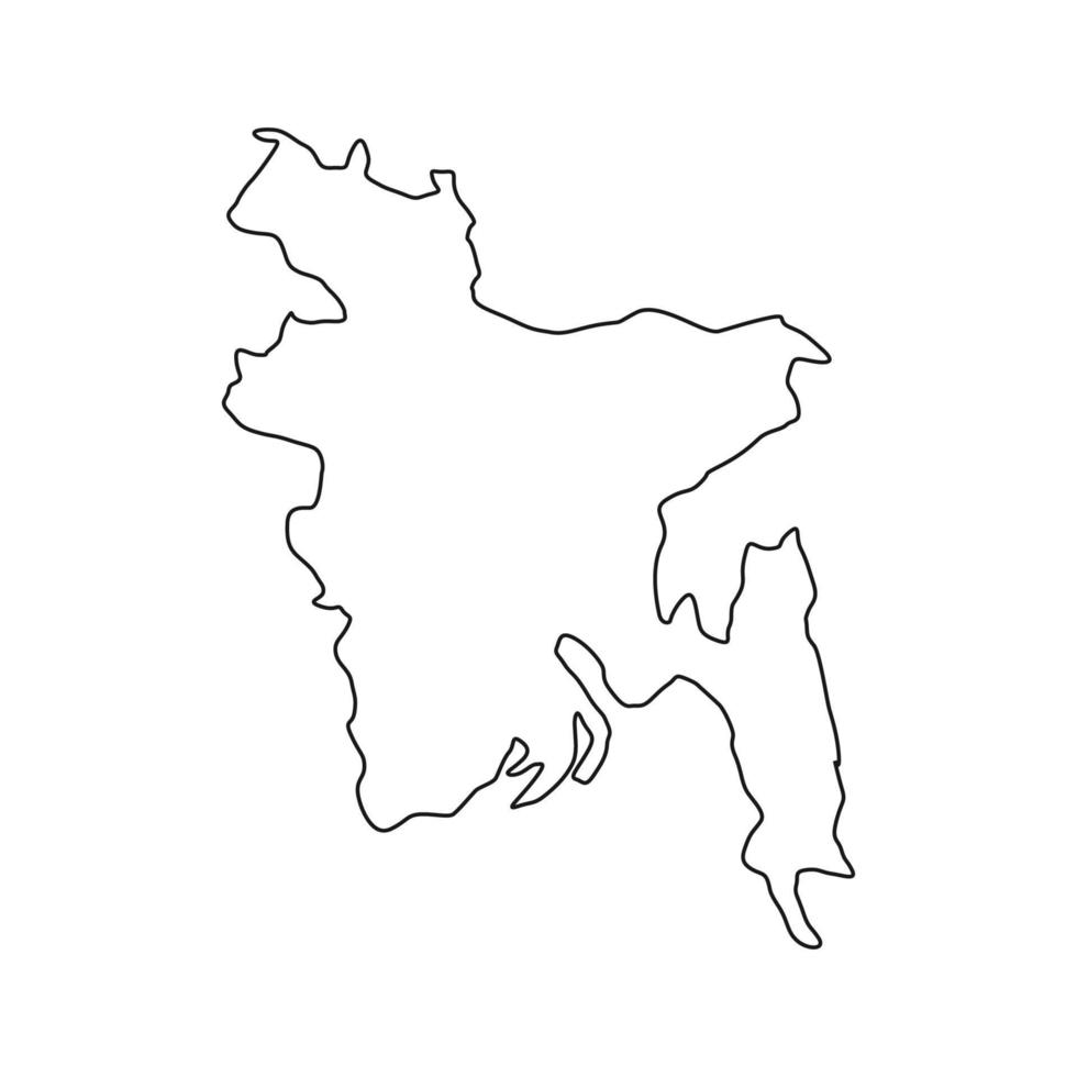 Bangladesch-Karte auf weißem Hintergrund vektor