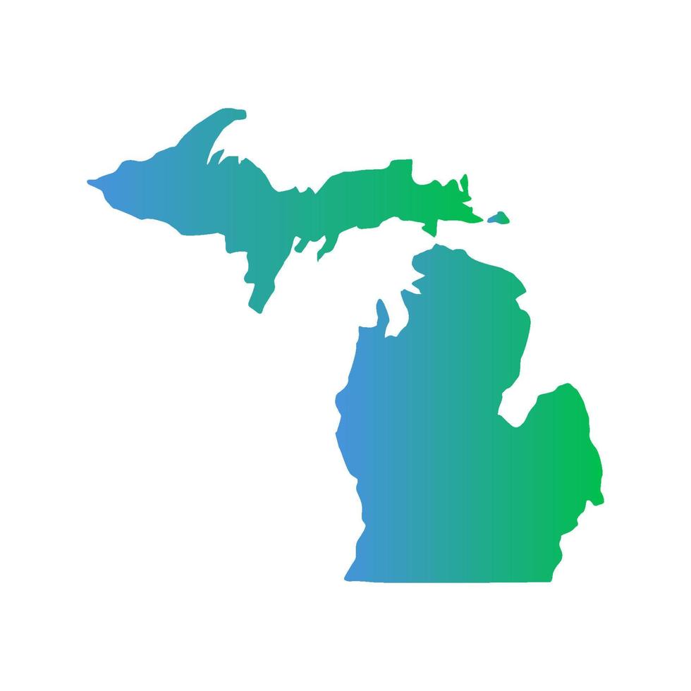 Michigan-Karte auf weißem Hintergrund vektor