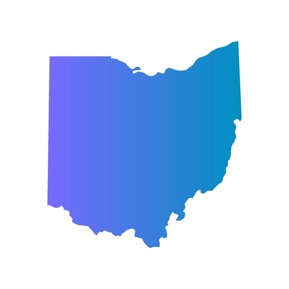 Ohio-Karte auf weißem Hintergrund vektor
