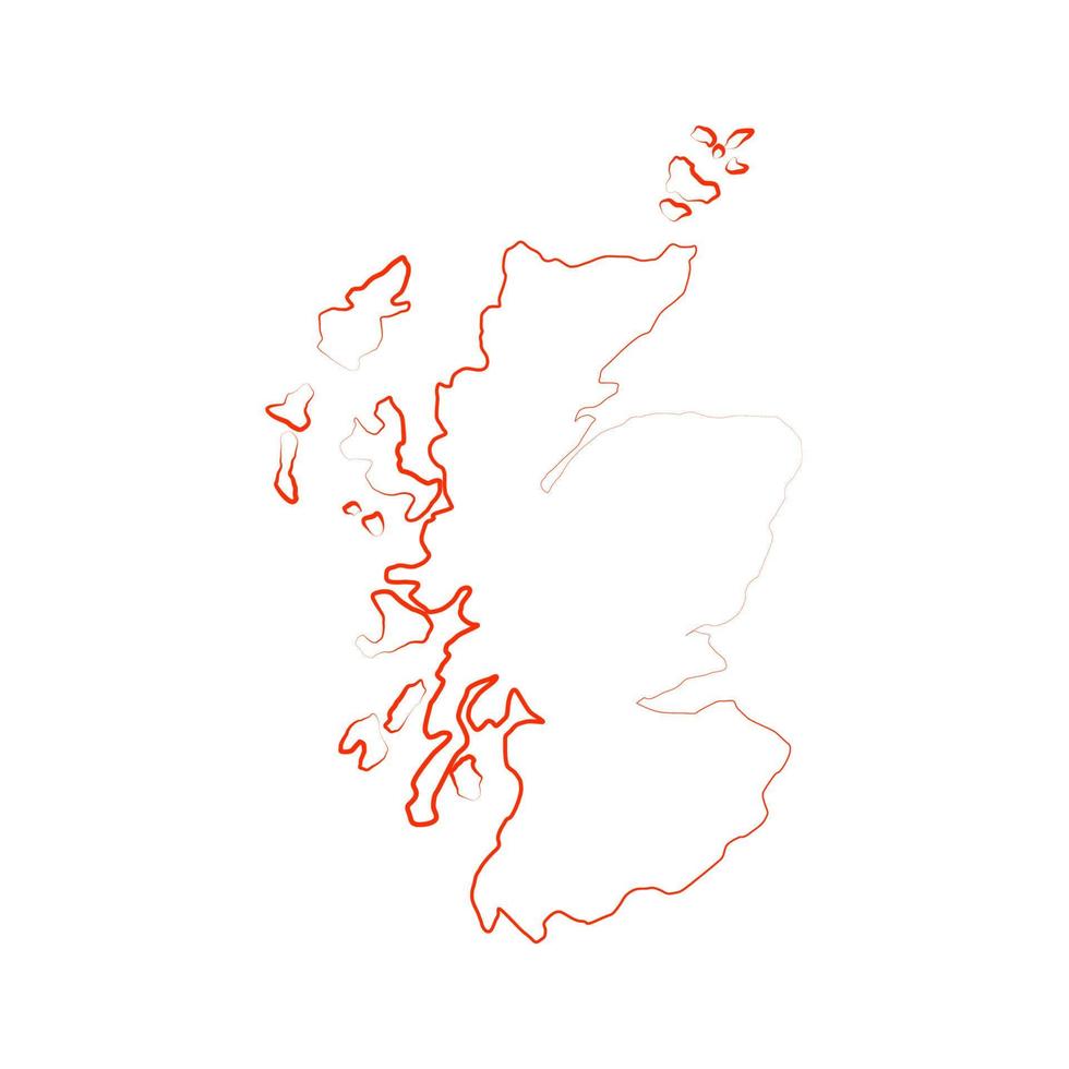 Schottland-Karte auf weißem Hintergrund vektor