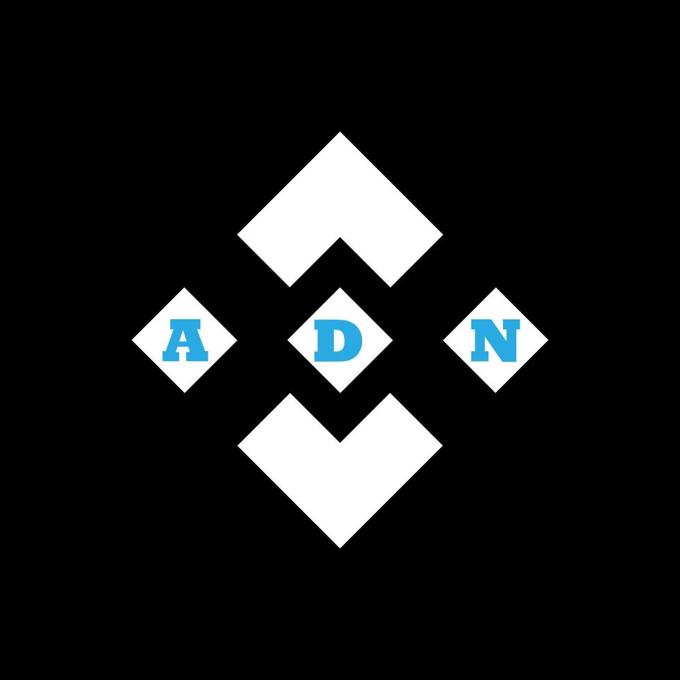 adn brev logotyp abstrakt kreativ design. och unik design vektor