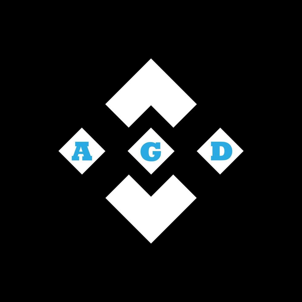 agd brev logotyp abstrakt kreativ design. agd unik design vektor