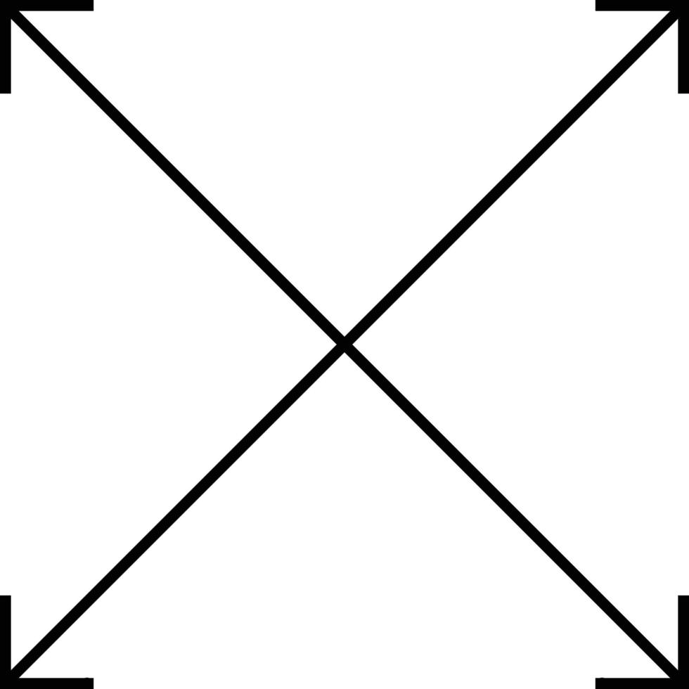 Symbol mit vier Pfeilen. Zeichen mit vier Pfeilen. schwarzes Pfeilsymbol. vektor