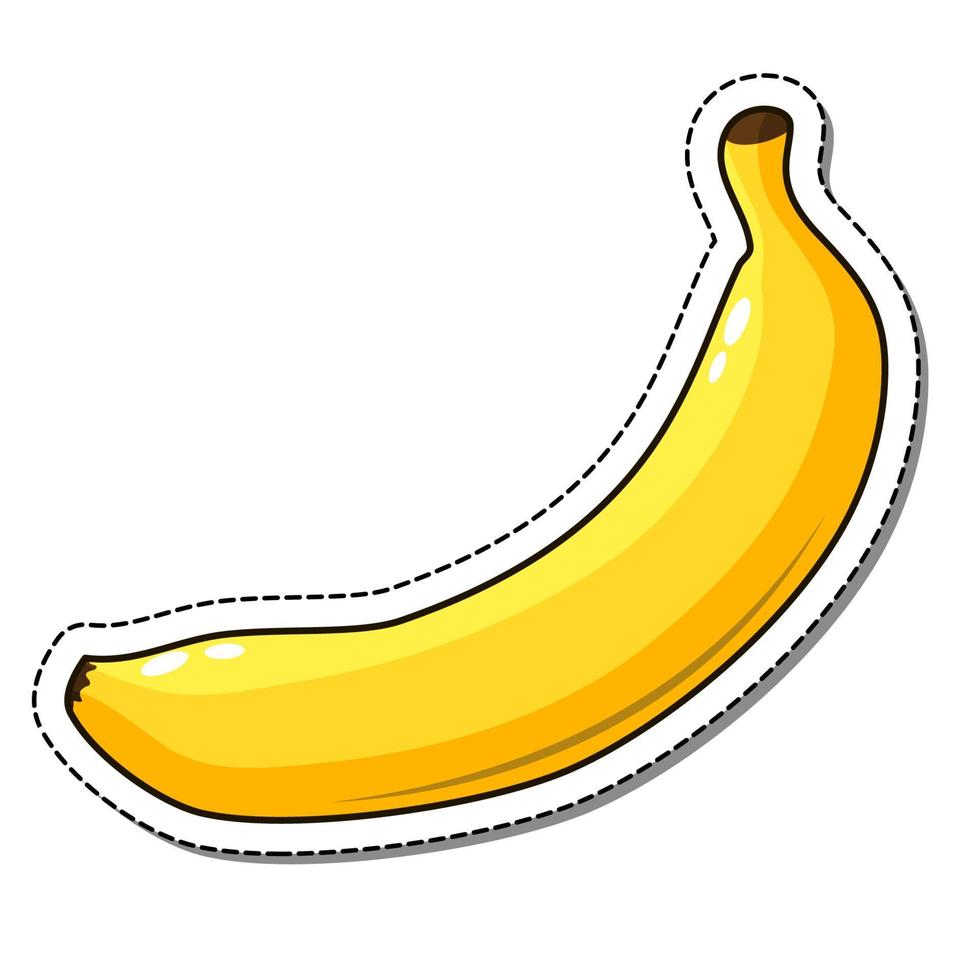 Bananenaufkleber lokalisiert auf einem weißen Hintergrund, Vektorillustration. vektor