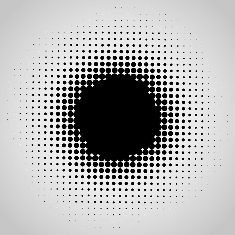 halvton abstrakt vektor svarta prickar designelement isolerad på en vit bakgrund.