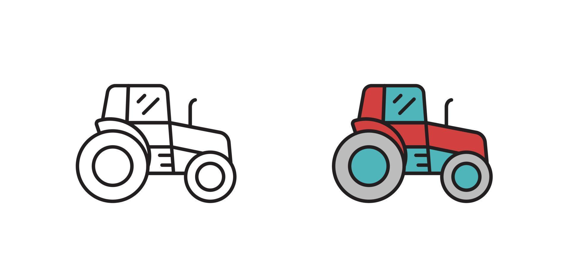 Traktor-Symbol. Transportsymbol auf isoliertem weißem Hintergrund. vektor