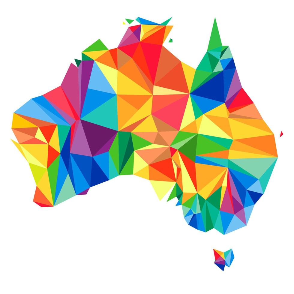 abstrakter kontinent australien aus dreiecken. Origami-Stil. Vektor polygonales Muster für Ihr Design.