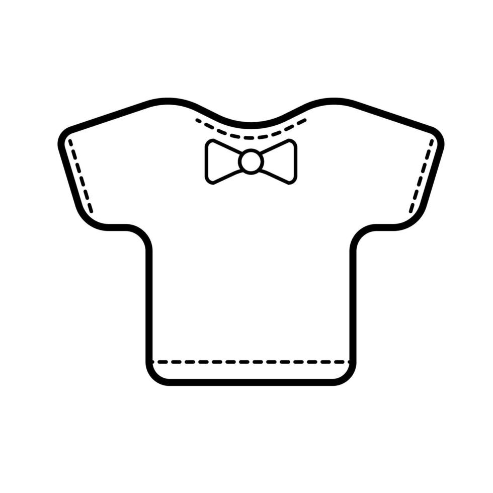 T-Shirt. Baby-Symbol auf weißem Hintergrund, Linienvektordesign. vektor