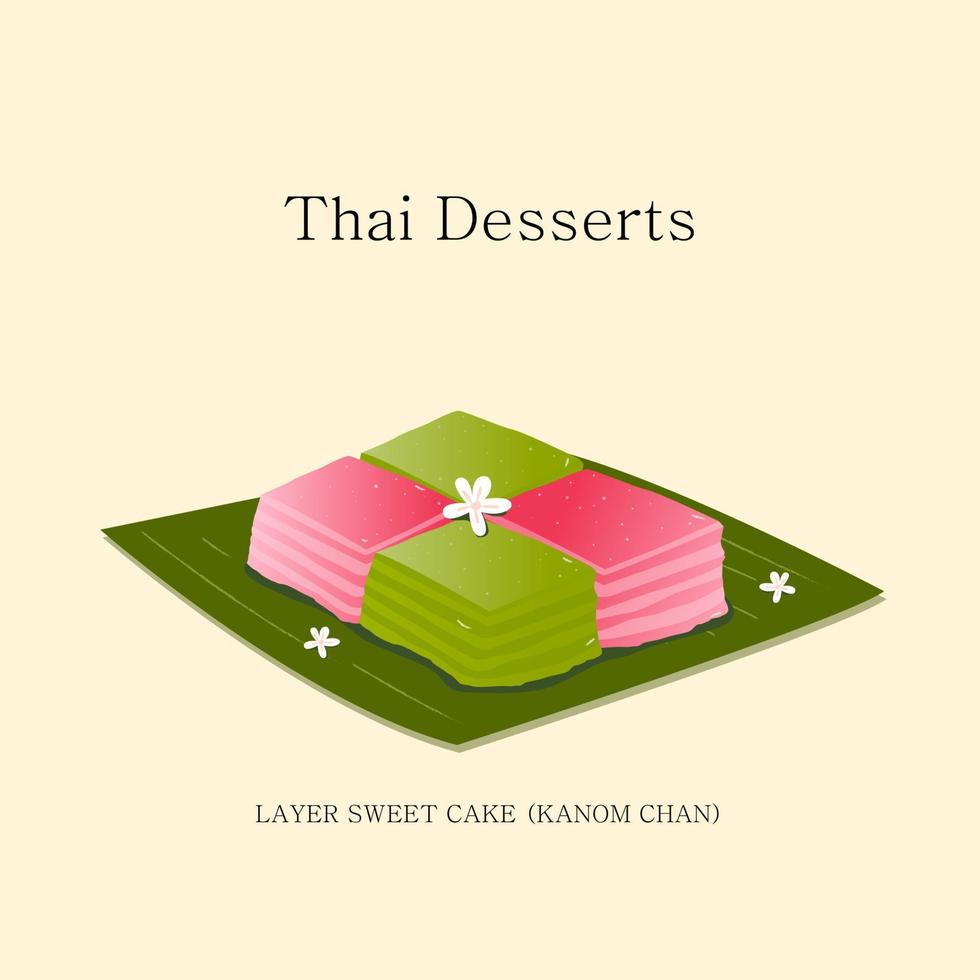 Vektor-Illustration Thai-Dessert mit Kokosnuss und Eigelb und Zucker. Vektor eps 10