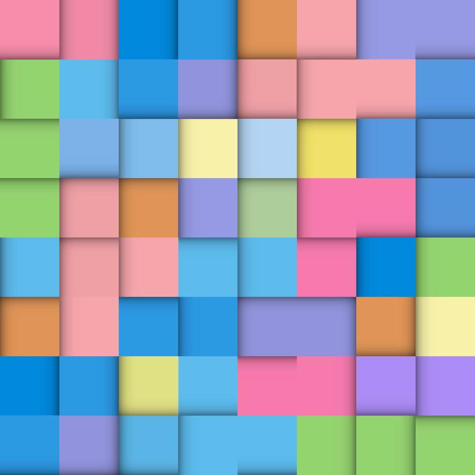 abstrakt geometrisk mosaik bakgrund gjord av färgglada kvadrat, vektor design mönster textur