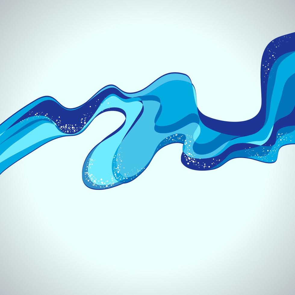Abstrakter Hintergrund blauer Wasserlinien Wellen mit Blasenschaum, Vektordesign-Illustration eps10. vektor