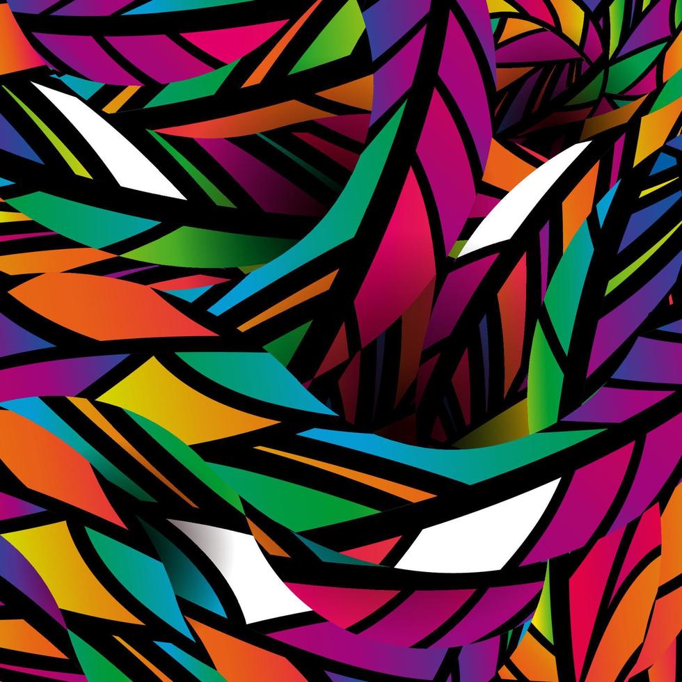 tropischer Stil. abstrakter Hintergrund mit bunten Mosaik-Design-Wellenlinien. vektor
