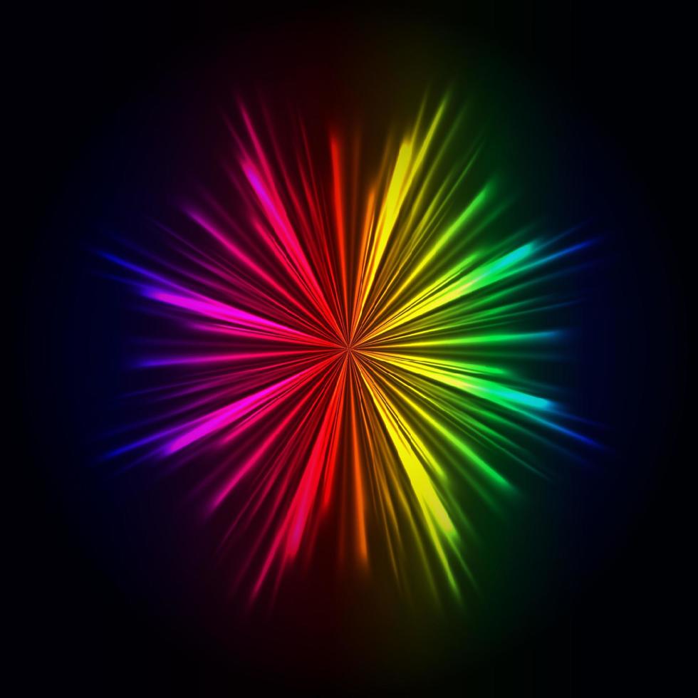 Regenbogen Lichtstrahlen Hintergrund, Vektor abstrakte farbenfrohe Explosion.