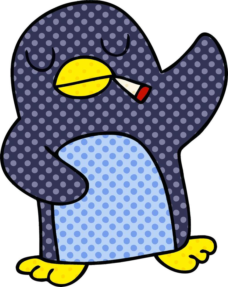skurriler Cartoon-Pinguin im Comic-Stil vektor