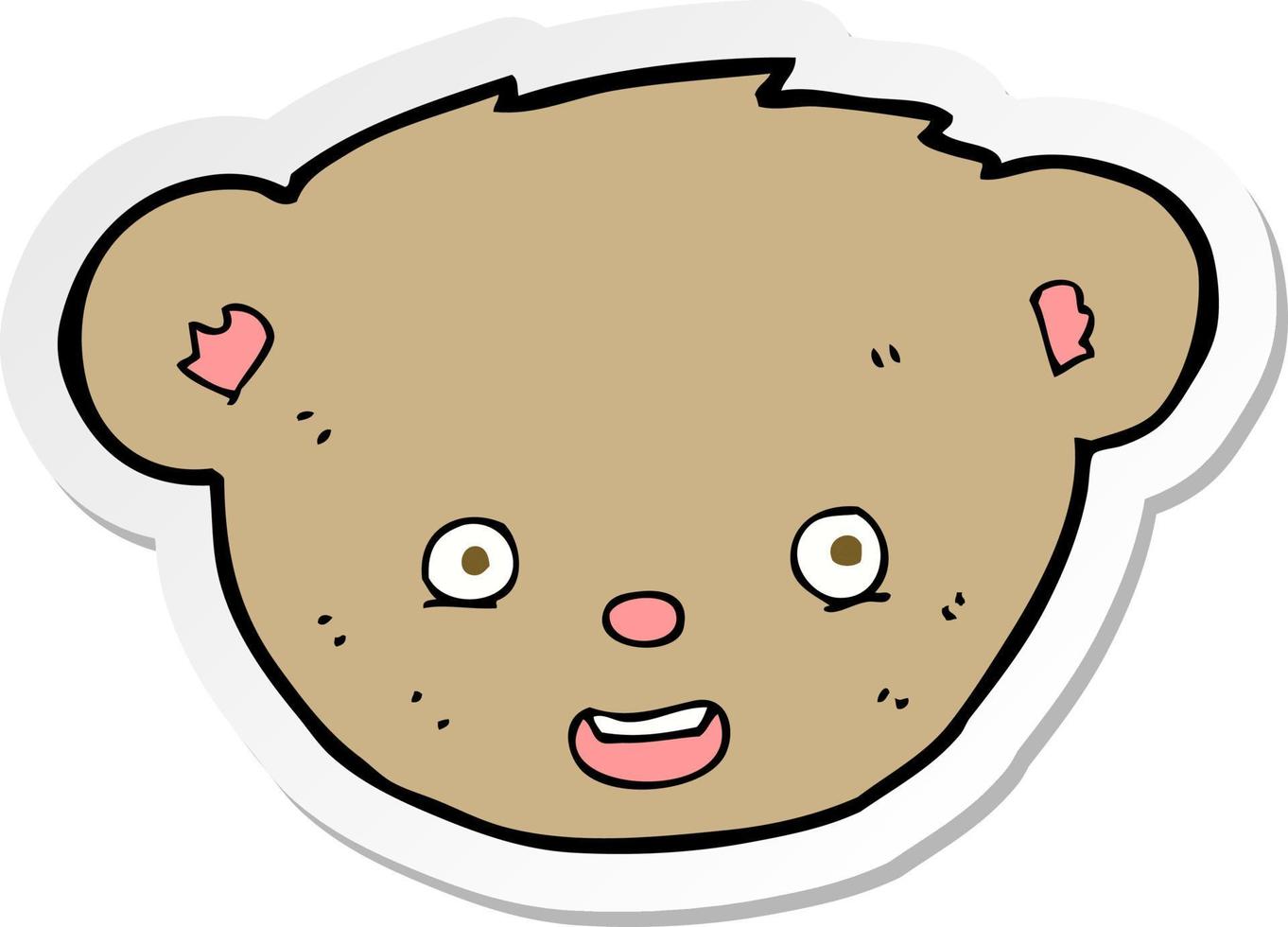Aufkleber mit einem Cartoon-Teddybär-Gesicht vektor