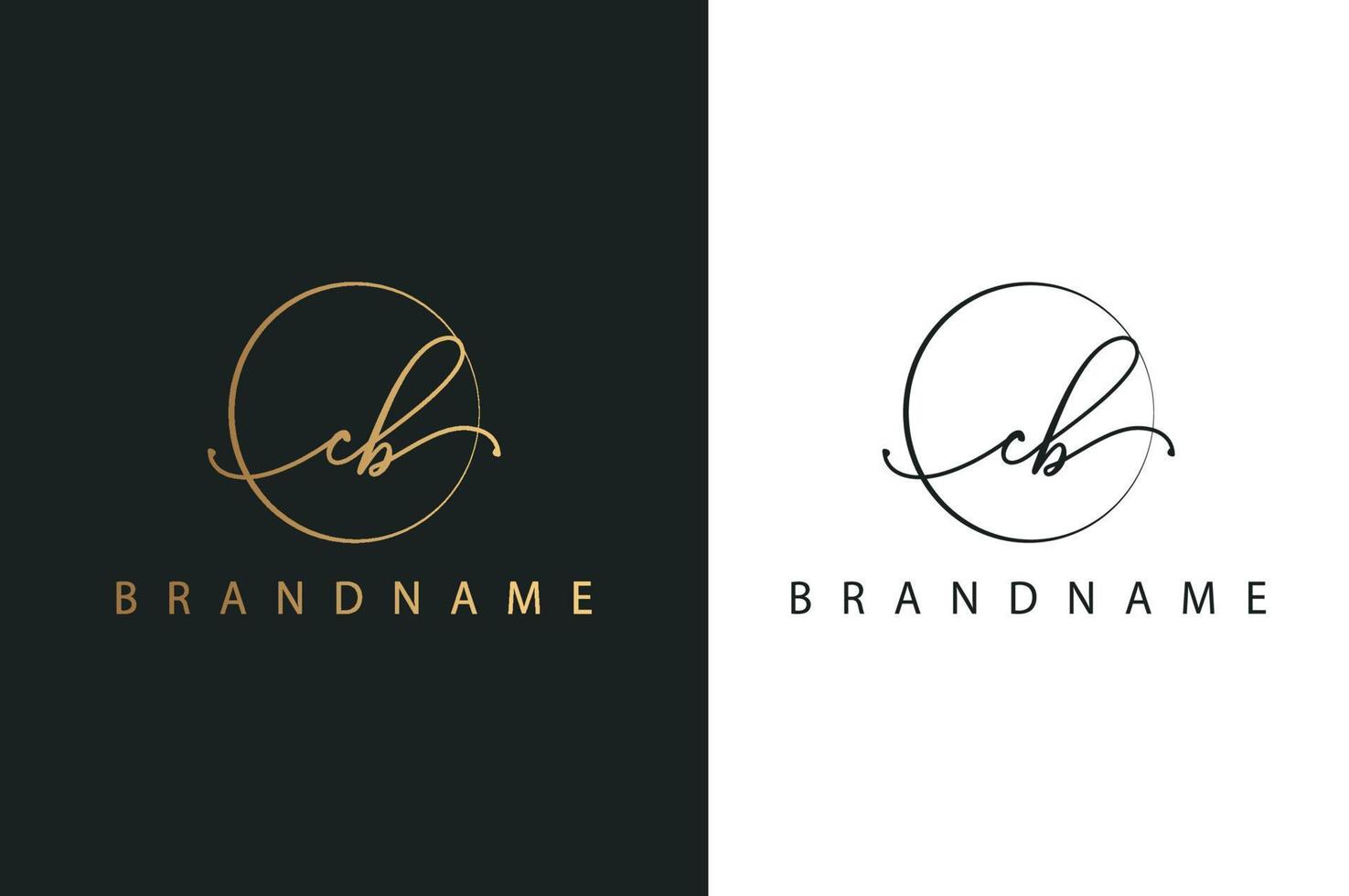 cb cb handgezeichnetes Logo der Erstunterschrift, Mode, Schmuck, Fotografie, Boutique, Skript, Hochzeit, florale und botanische kreative Vektor-Logo-Vorlage für jedes Unternehmen oder Geschäft. vektor