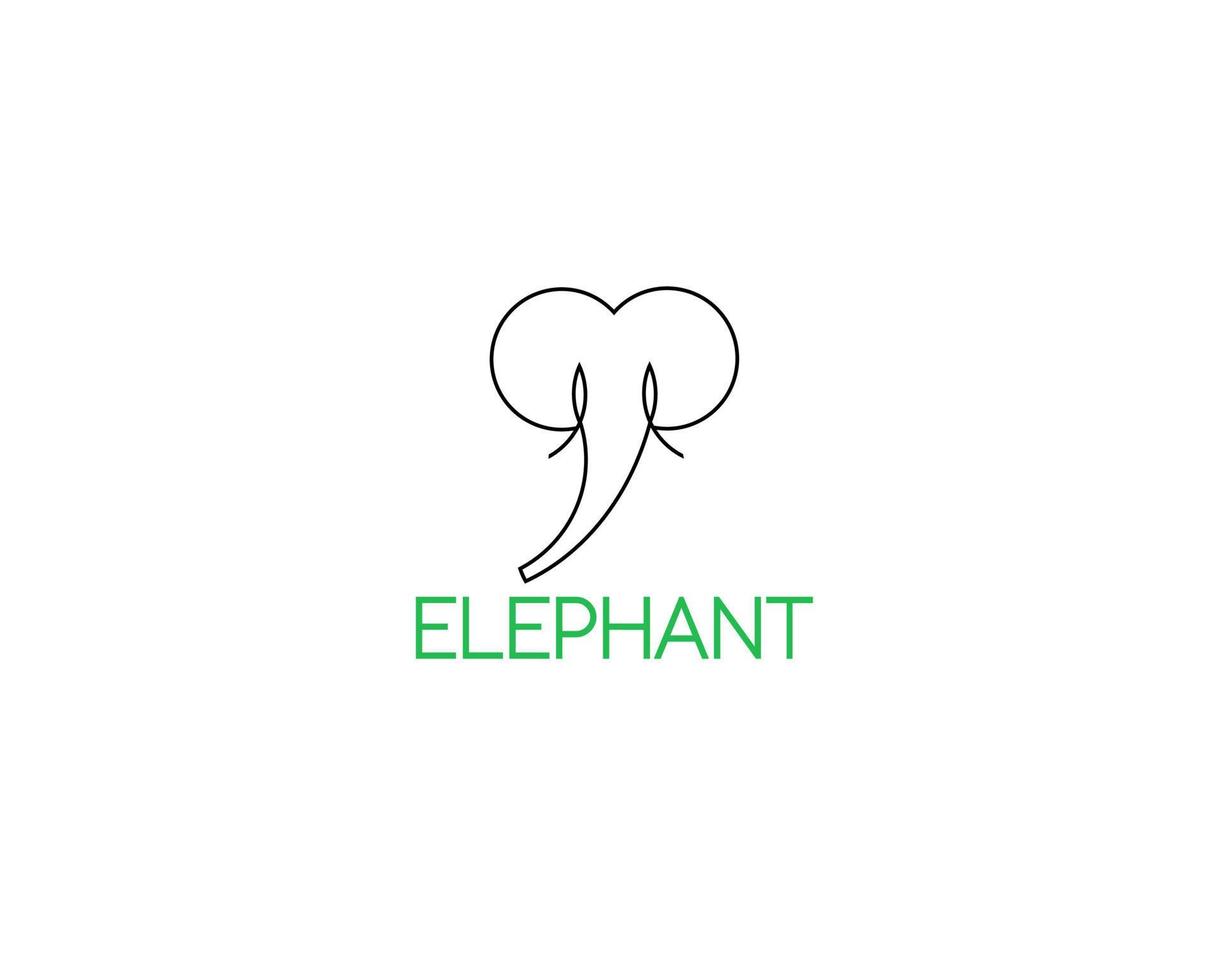 enkel linje elefant logotyp vektor