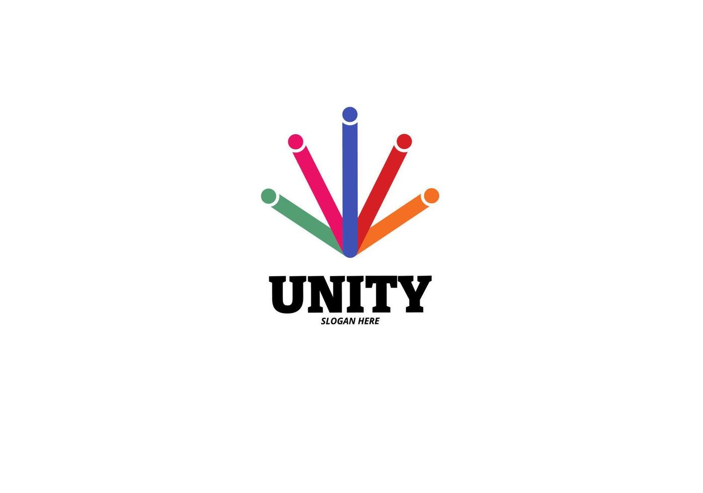 unity peopes logotyp för företag vektor