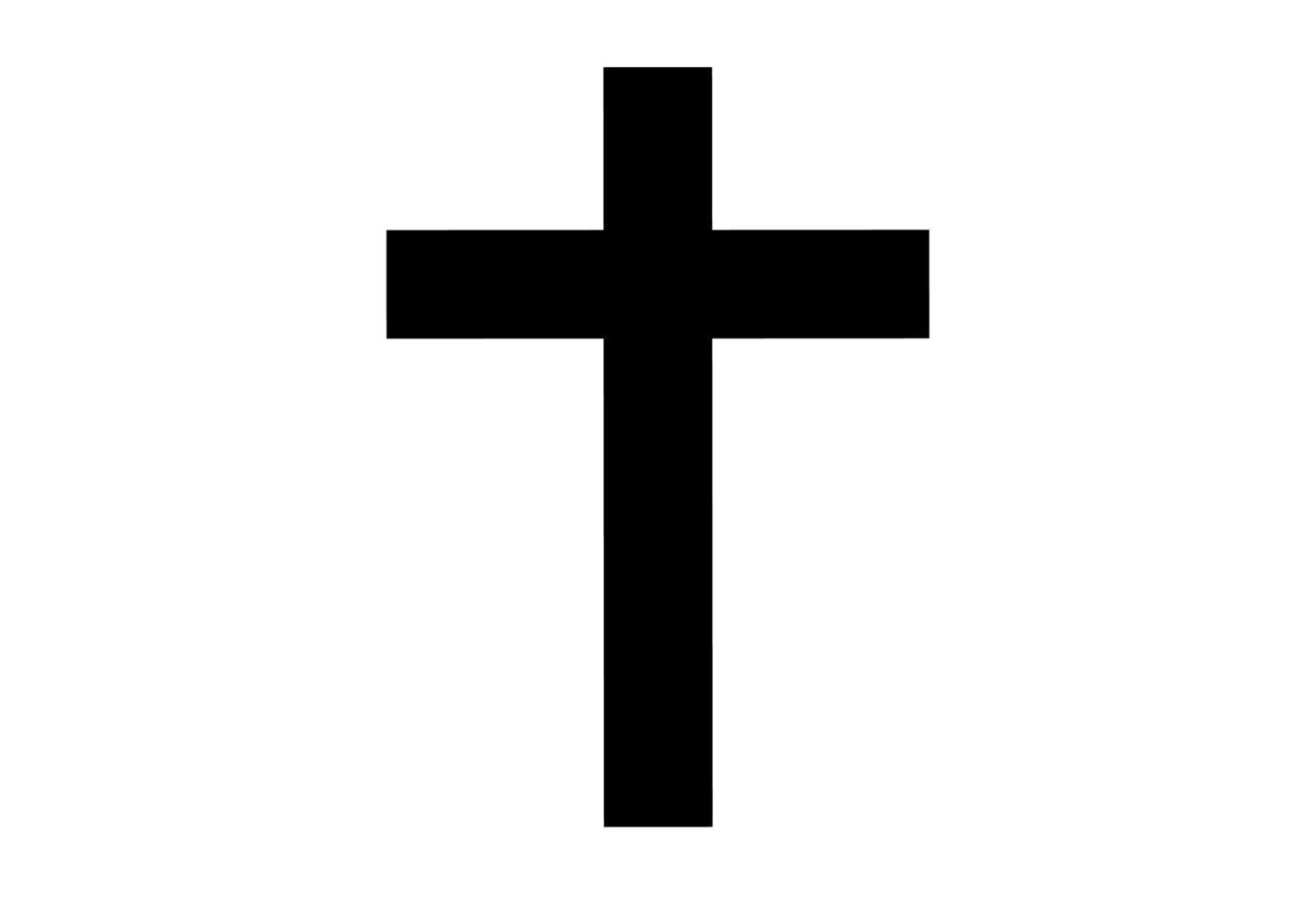 Silhouette des christlichen Kreuzes isoliert auf weißem Hintergrund vektor