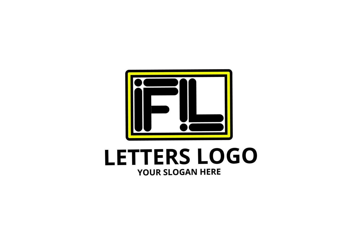 fl lf fl initial lettets logotyp vektor