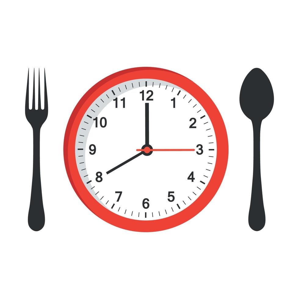 Mobile App Logo Essenszeit auf der Uhr vektor
