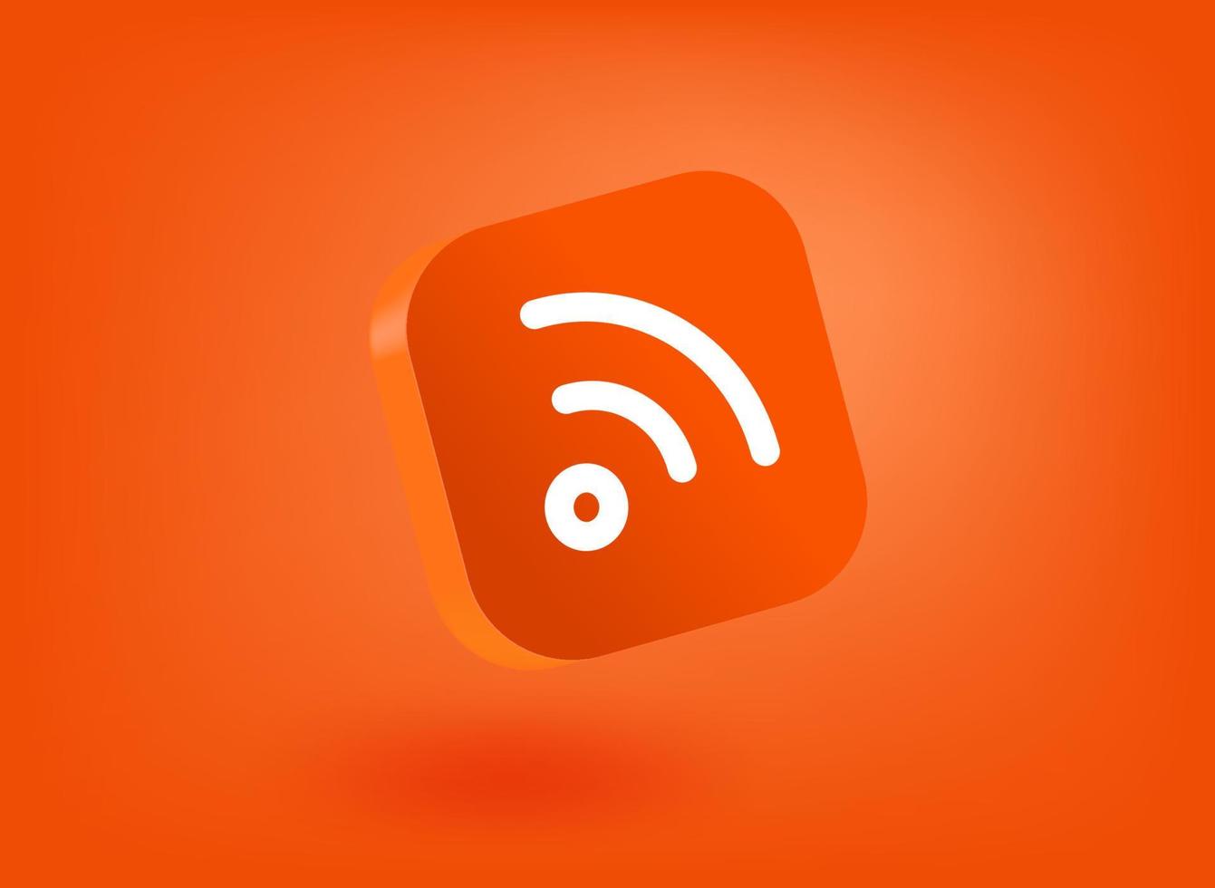 ikon för trådlös wifi-anslutning. 3d vektor mobil applikationsikon med meddelande