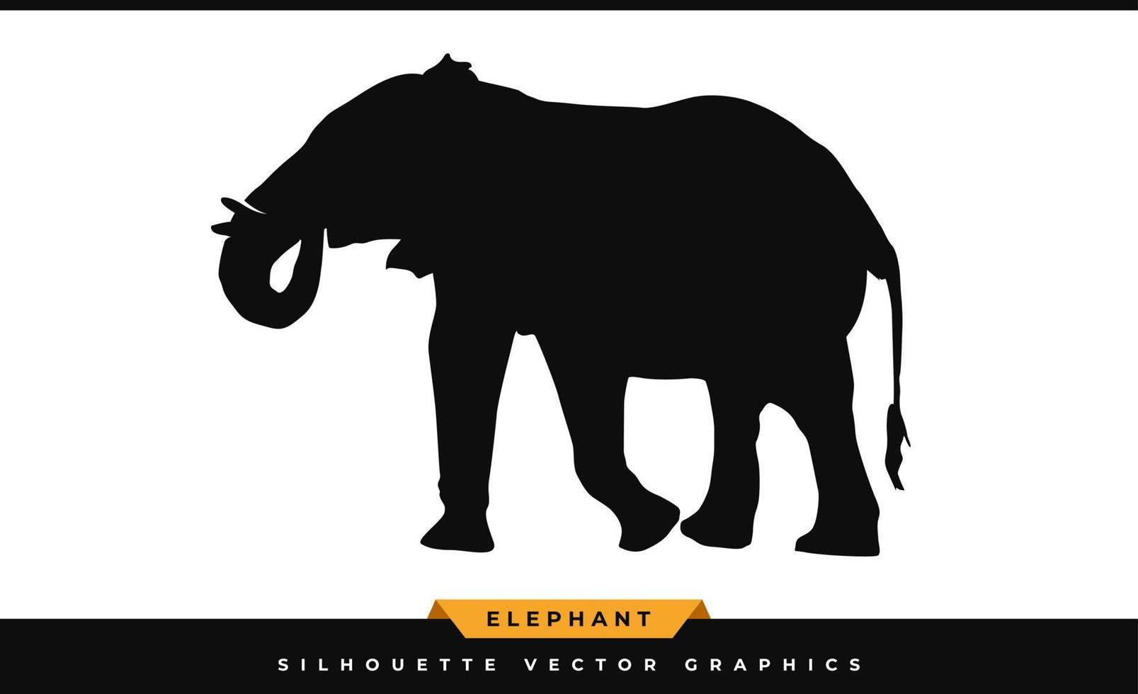 Elefanten-Silhouette. Silhouette Elefant, isoliert auf weißem Hintergrund. Schwarzes Elefantensymbol, großer Illustrationsvektor für Säugetiere, Laserschneidpfad. vektor