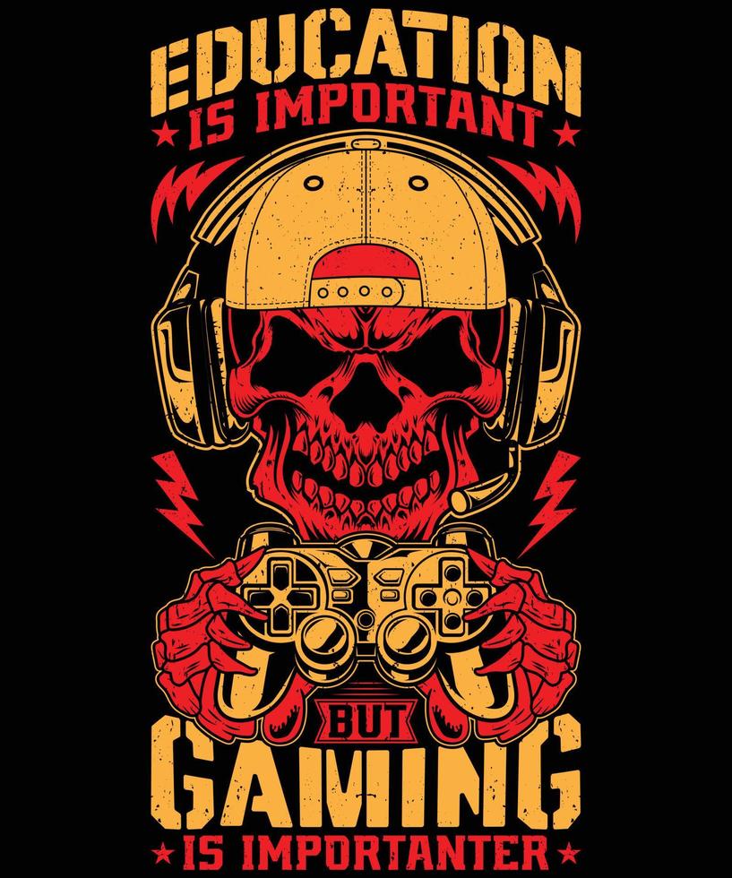Gaming ist wichtiger T-Shirt-Design vektor