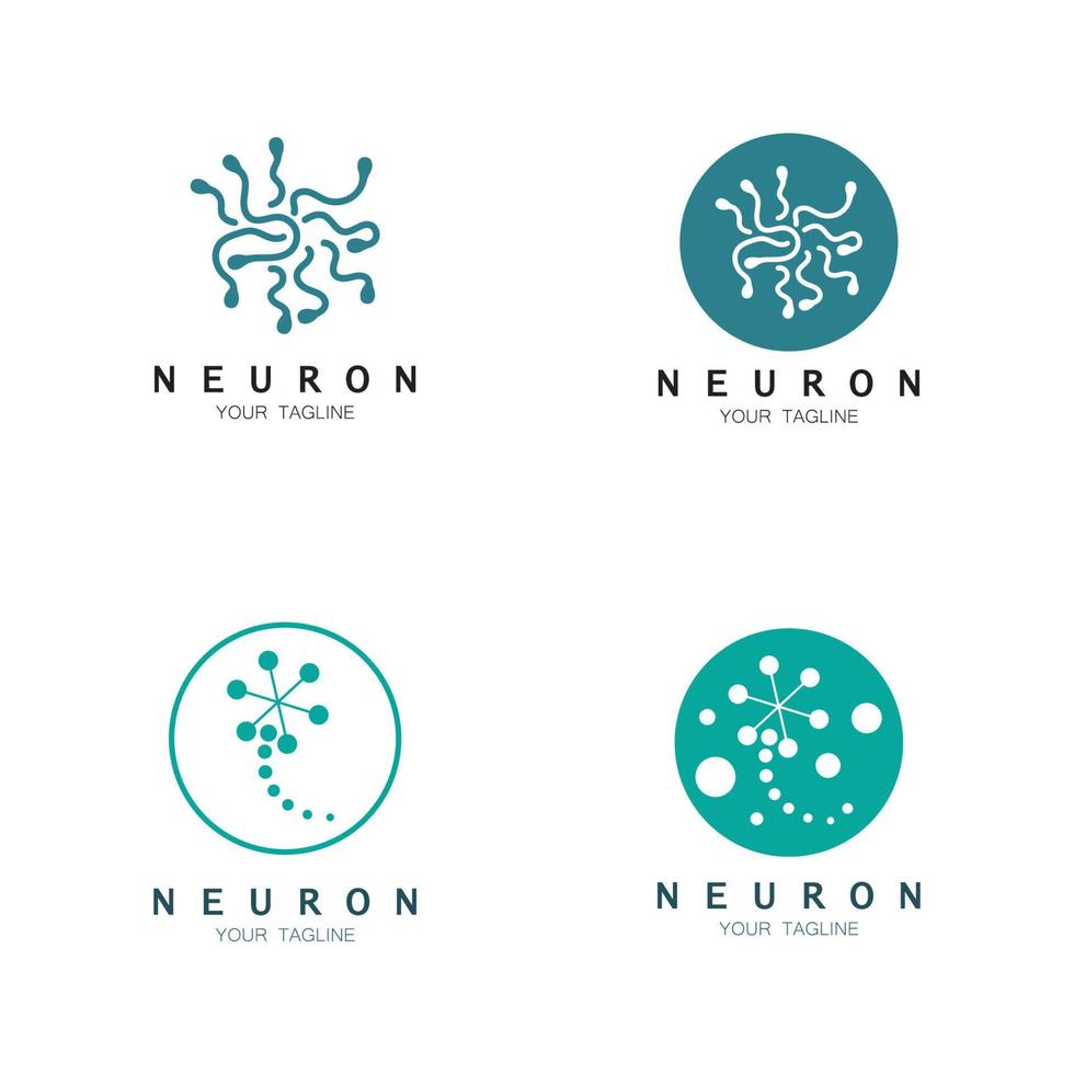 Neuron-Logo oder Nervenzellen-Logo-Design, Molekül-Logo-Illustrationsvorlagensymbol mit Vektorkonzept vektor