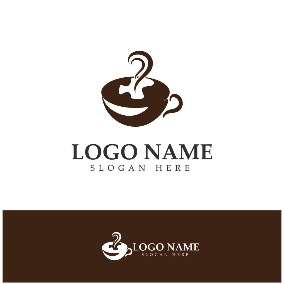 Kaffeetasse Logo Vorlage Vektor-Symbol Illustration Design vektor